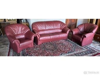 Kožená sedací souprava 3+1+1, 3127