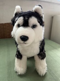 Plyšový pejsek husky černobílý