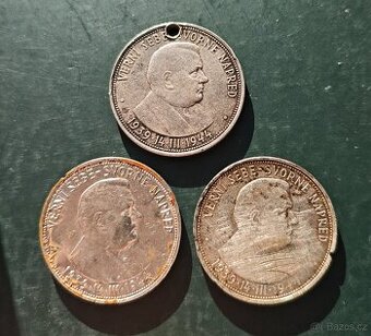 Prodám 3x AG minci 50 koruna Dr.Josef Tiso