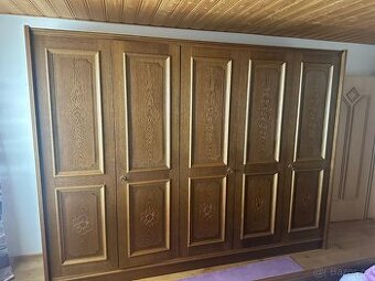 dubová, 5 dvéřová šatní skříń, rustikálního stylu