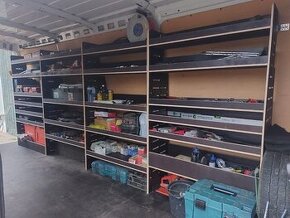Regály, vestavba do Dodávky,furgon, CNC-Skladem
