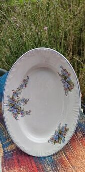 Vintage velký talíř s motivem pomněnek