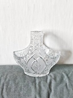Broušený skleněný košík Bohemia Crystal větší
