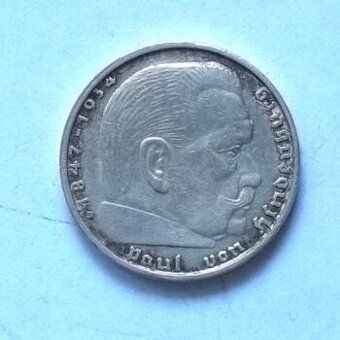 PRODÁM stříbrnou Německou 2 Marku 1939 B ,pěknou.