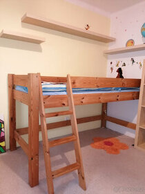 Patrová postel masiv dřevo, rošt 90x200 - 1