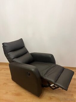 Kožené, elektrické, rozkládací křeslo