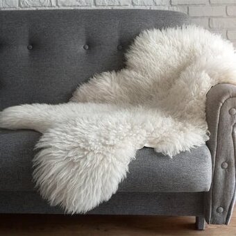 PRAVÍ OVČÍ XXL VELKÁ KOŽEŠINA-CREAM WHITE-VYSOKÝ HUSTÝ CHLUP