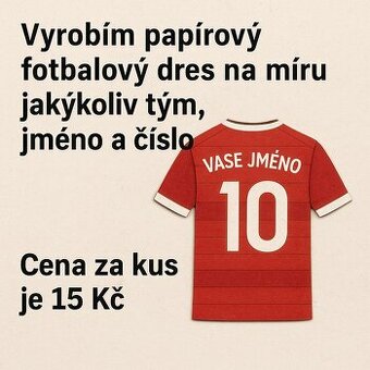 Fotbalový dresy z papiru