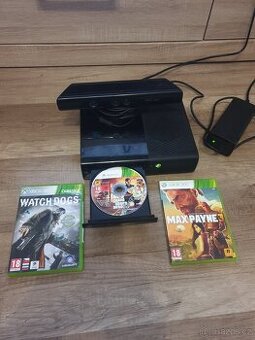 Xbox 360+Kinect,3hry GTA V,WachDogs,Max Payne 3