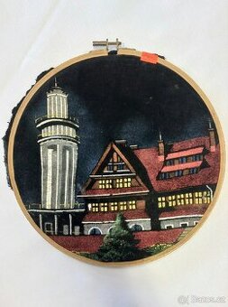 Malba na textilu Kramářova chata Suchý Vrch