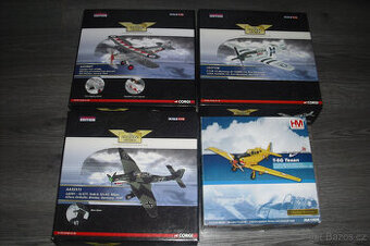 4 ks kovové modely letadel 1/72
