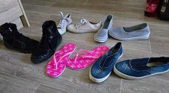 Pěkné tenisky,žabky,baleríny,cena za vše,vel.37