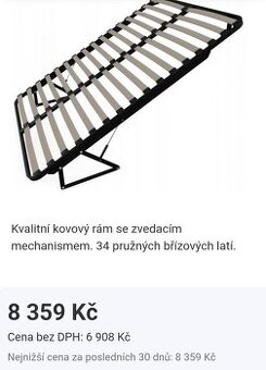 Zvedací rošt 140x200 s písty NOVÝ