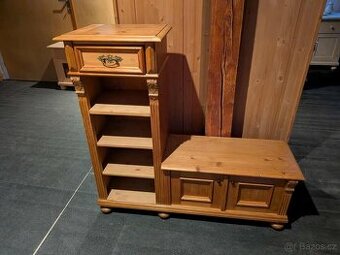 Předsíňová sestava / botník z masivu – ruční truhlářská prác