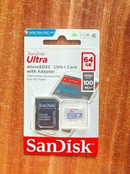 SanDisk MicroSDXC Ultra 64GB + SD adaptér