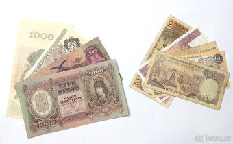 Pěkná sada starých světových bankovek 9 ks Konvolut - sbírka