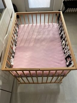 Detska drevena skladaci ohradka s matraci