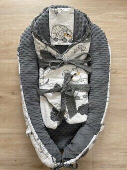 Prostorné hnízdečko – minky plyš, pejsci, oboustranné