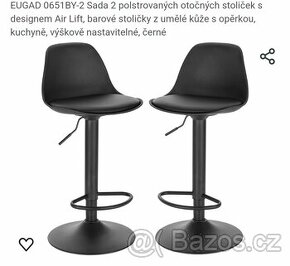 Nový set 2ks barových židlí Eugad #0651BY-2