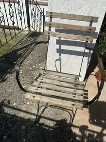 Ručně vyráběné kované židle s dřevěnou výplní - 1