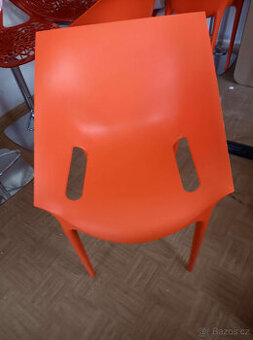 ATYPICKÉ ŽIDLE ORANŽOVÉ 3X