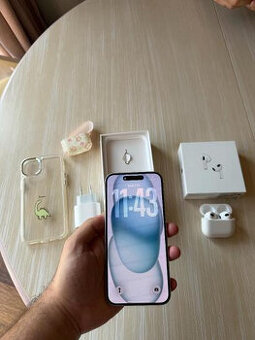 iPhone 15 Plus 256GB modrý – s AirPods 3 🎧📱  Predám iPhone