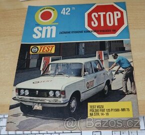 FIAT 125P, DOBOVÝ TEST 1975, 3X DVOJSTRANA 52cmx33cm