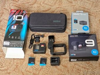 GoPro Hero 10 Black + Media Mod + příslušenství