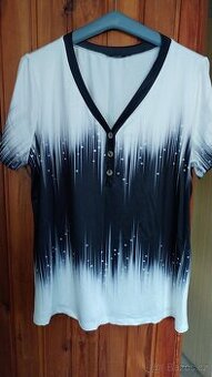 bílo-černá halenka ze Sheinu