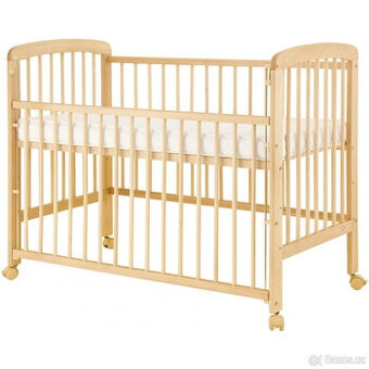 Dětská postýlka - Scarlett MÍŠA (buk) - 120 x 60 cm