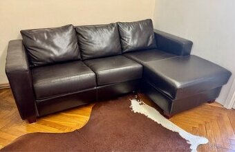 Kožená sedací souprava hnědá