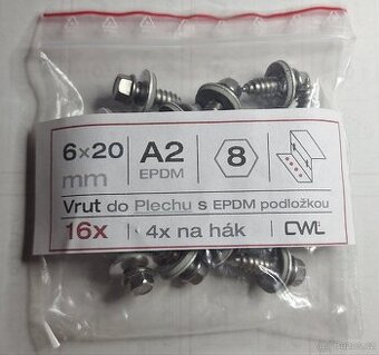 6x20mm a2 vrut do plechu fotovoltaika hak