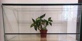 Nové 80x40x40cm terárium nové, síla skla 5mm , Horni a dolní