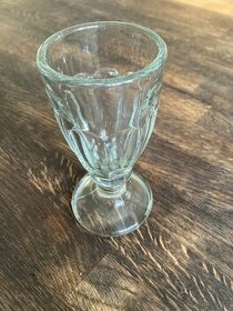 Retro sklenička tlusté sklo 13,5cm antik