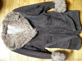Dámský kožený kabát - kožich s límcem