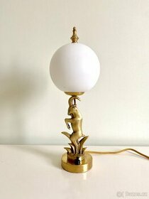 Stará figurální celomosazná stolní lampa Kozel - 1