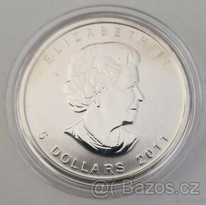 Stříbrná mince Elizabeth Canada Maple Leaf 2011