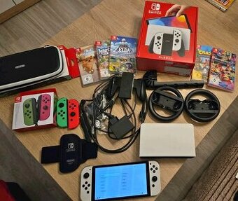 Nintendo Switch Oled + příslušenství+ hry