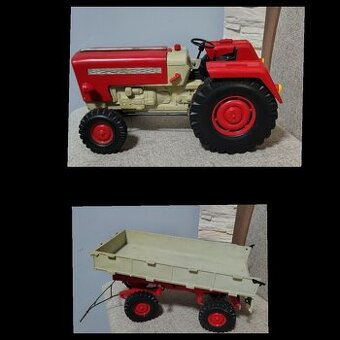 Retro traktor s návěsem