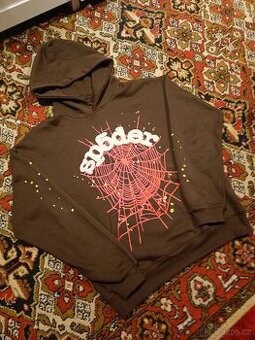 Sp5der Brown Web Hoodie
