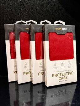Rhino Tech kožený kryt pro iPhone 14 Plus červený