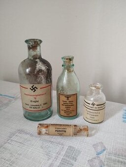 Originální láhve wehrmacht a SS waffen z 2 světové války
