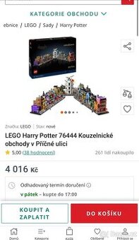 LEGO Harry Potter 76444 Kouzelnické obchody v Příčné ulici