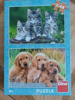 Puzzle 4+ kočičky, pejsci