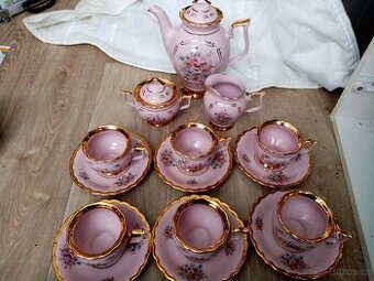 Porcelánový kávový servis Amfora, kompletní, bez oťuků, krás
