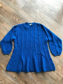Dámský modrý svetr s copánky, Takko Fashion, vel. 40