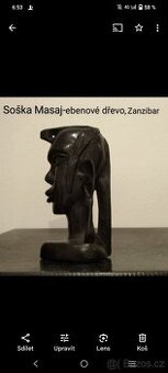 Sošky Masajů, ebenové dřevo, dovoz Afrika - 1
