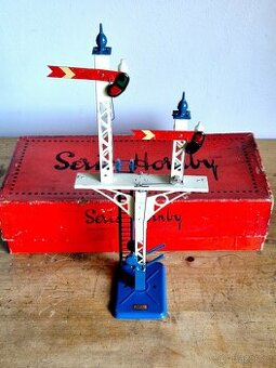 Vláčky - dvojitý semafor, Hornby, 1930, pro rozchod 0