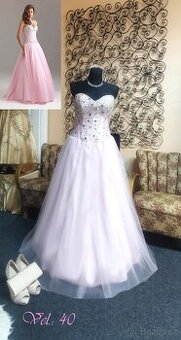 PLESOVÉ SVĚTLE RŮŽOVÉ ŠATY vel.40/42