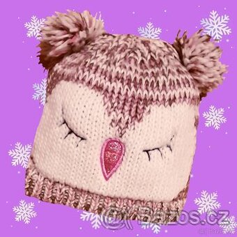 Krásná zimní čepice sova vel 2/6 let.